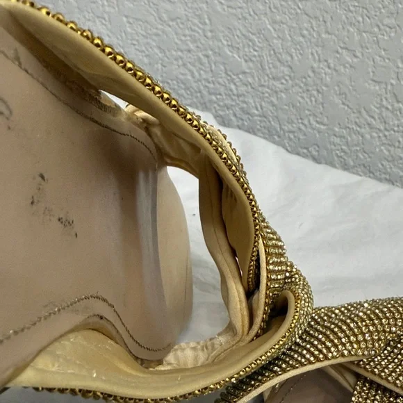 Sam Edelman knotted Gold Crystal Slide Sandals 9.5 issie - Picture 8 of 10